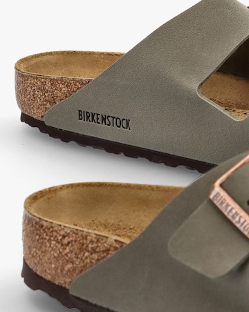 Birkenstock Mens Arizona Birko-Flor Stone Two Bar Mules Standard Width