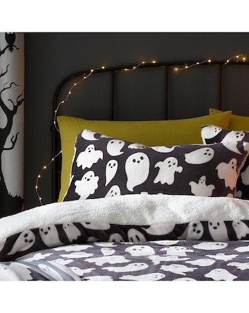 Kids Halloween Spooky Ghosts Duvet Cover Set in Grey