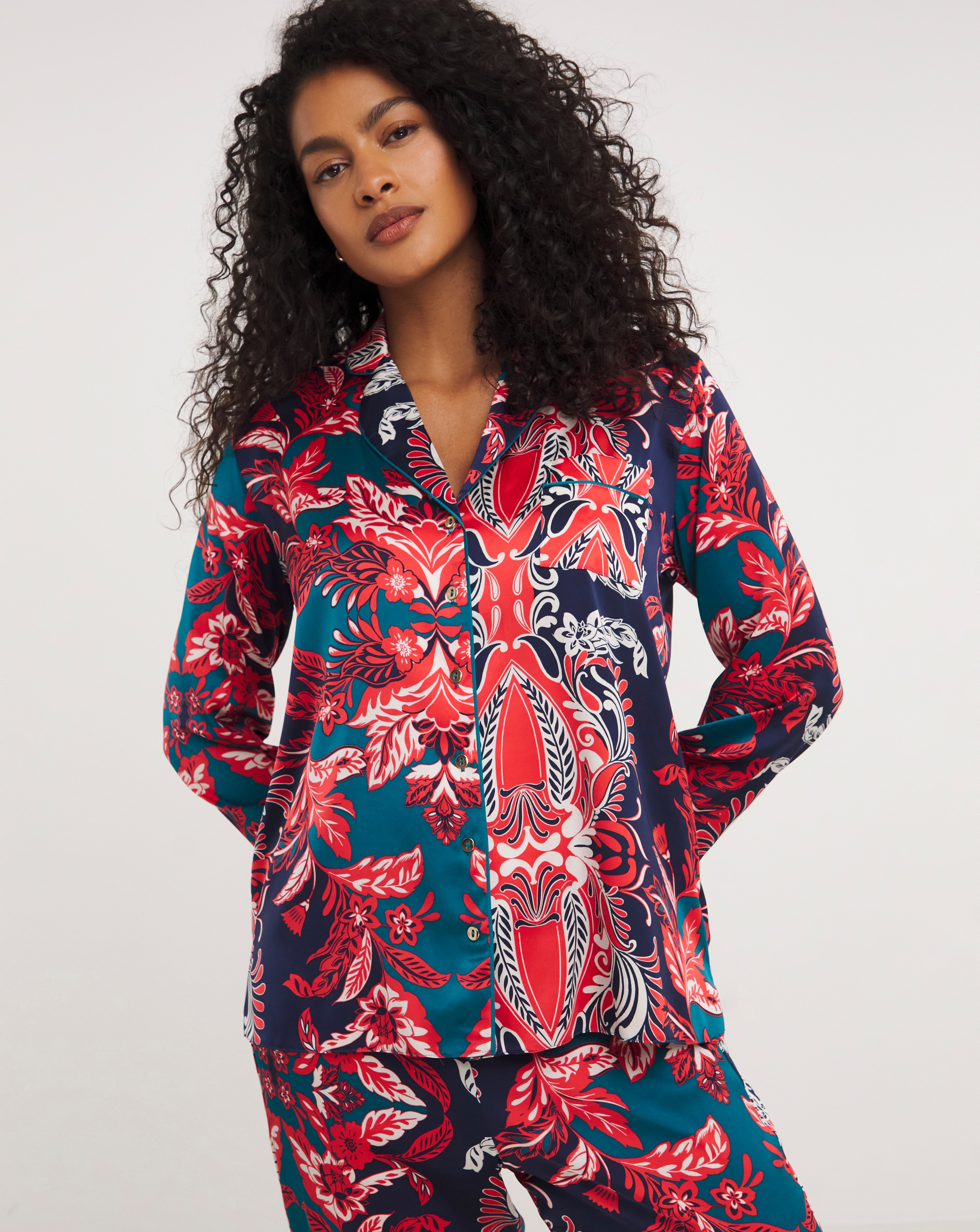 Satin Button Through Pyjama Set