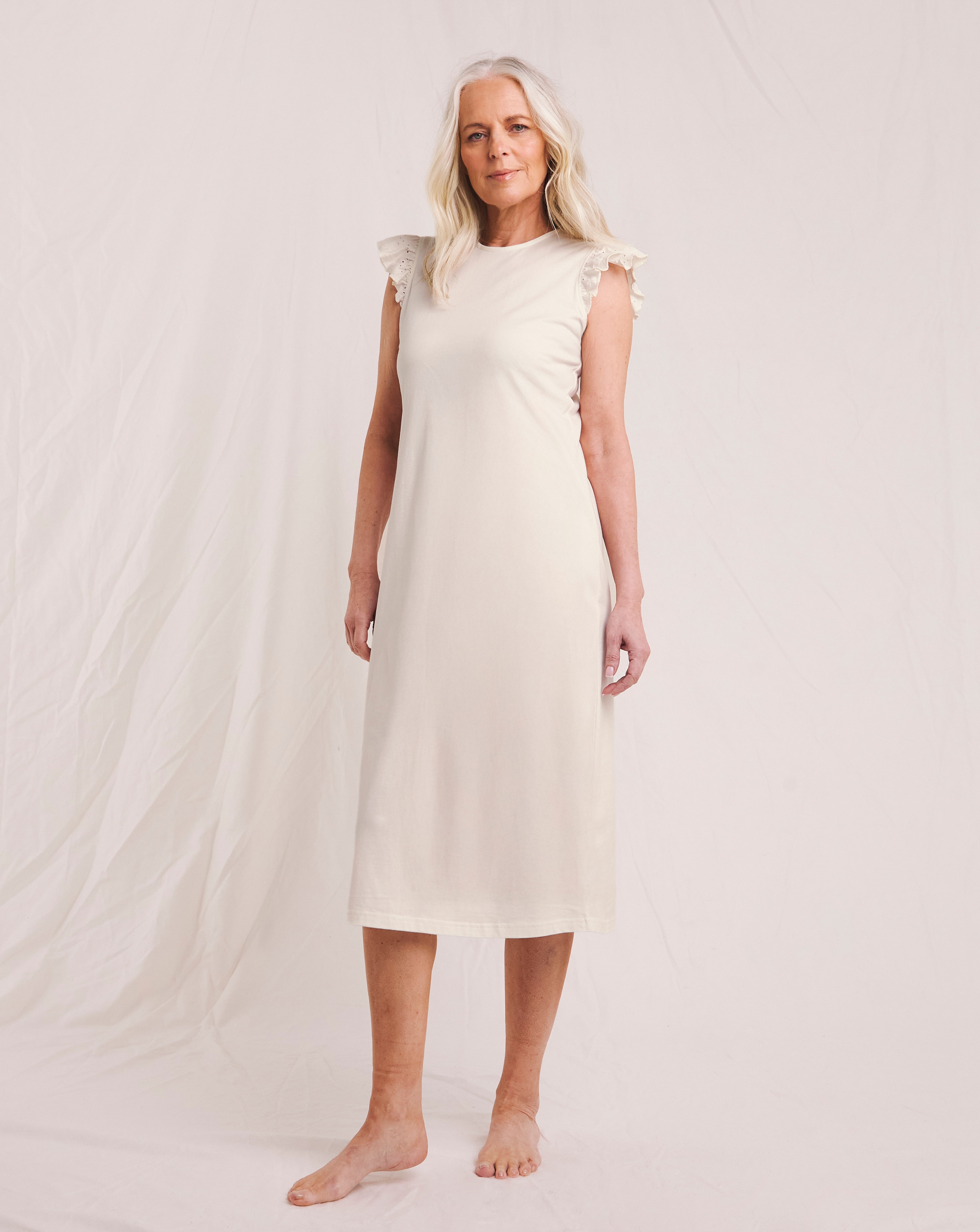 Jersey Broderie Midi Nightie