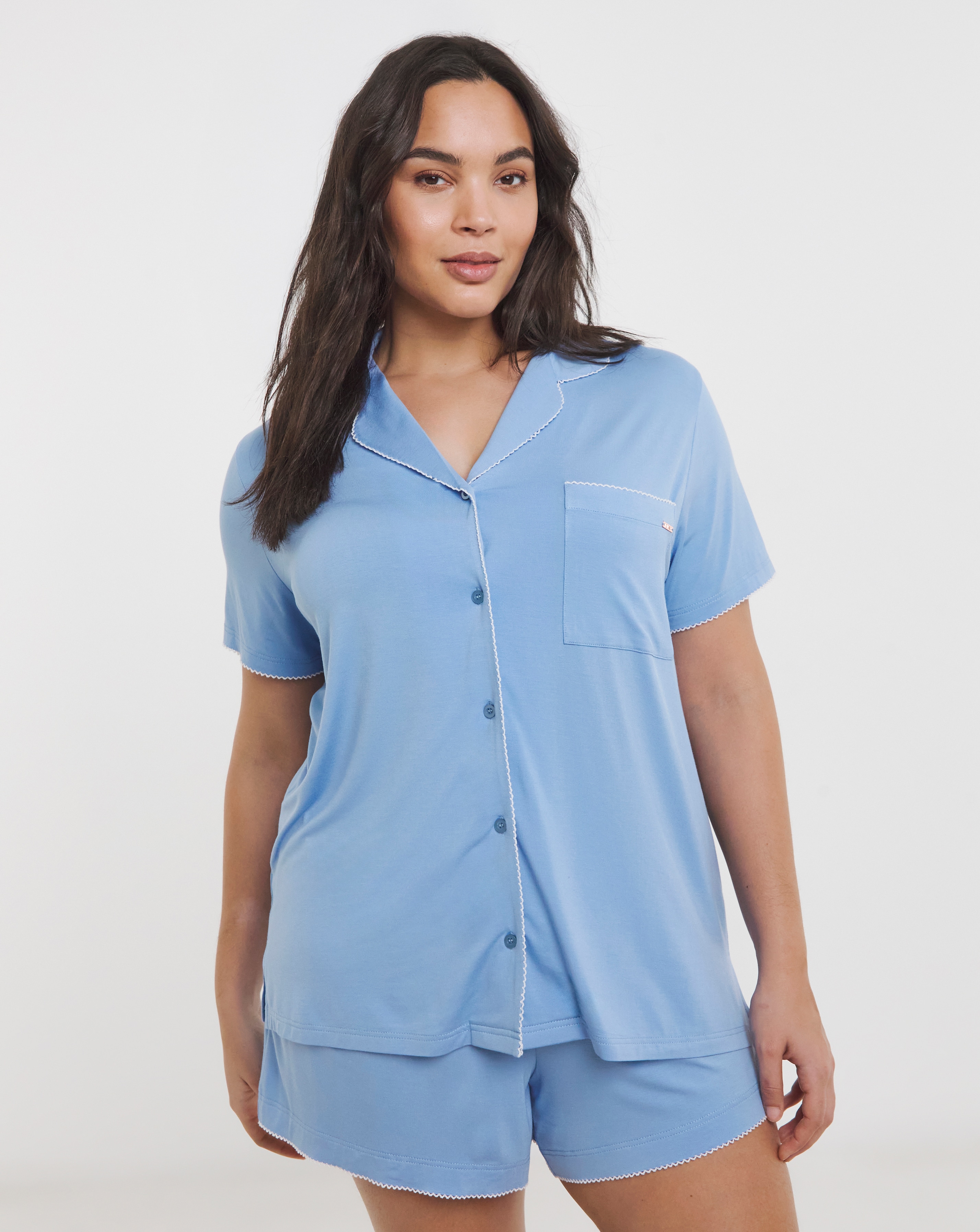 Figleaves Picot Trim Pyjama Set