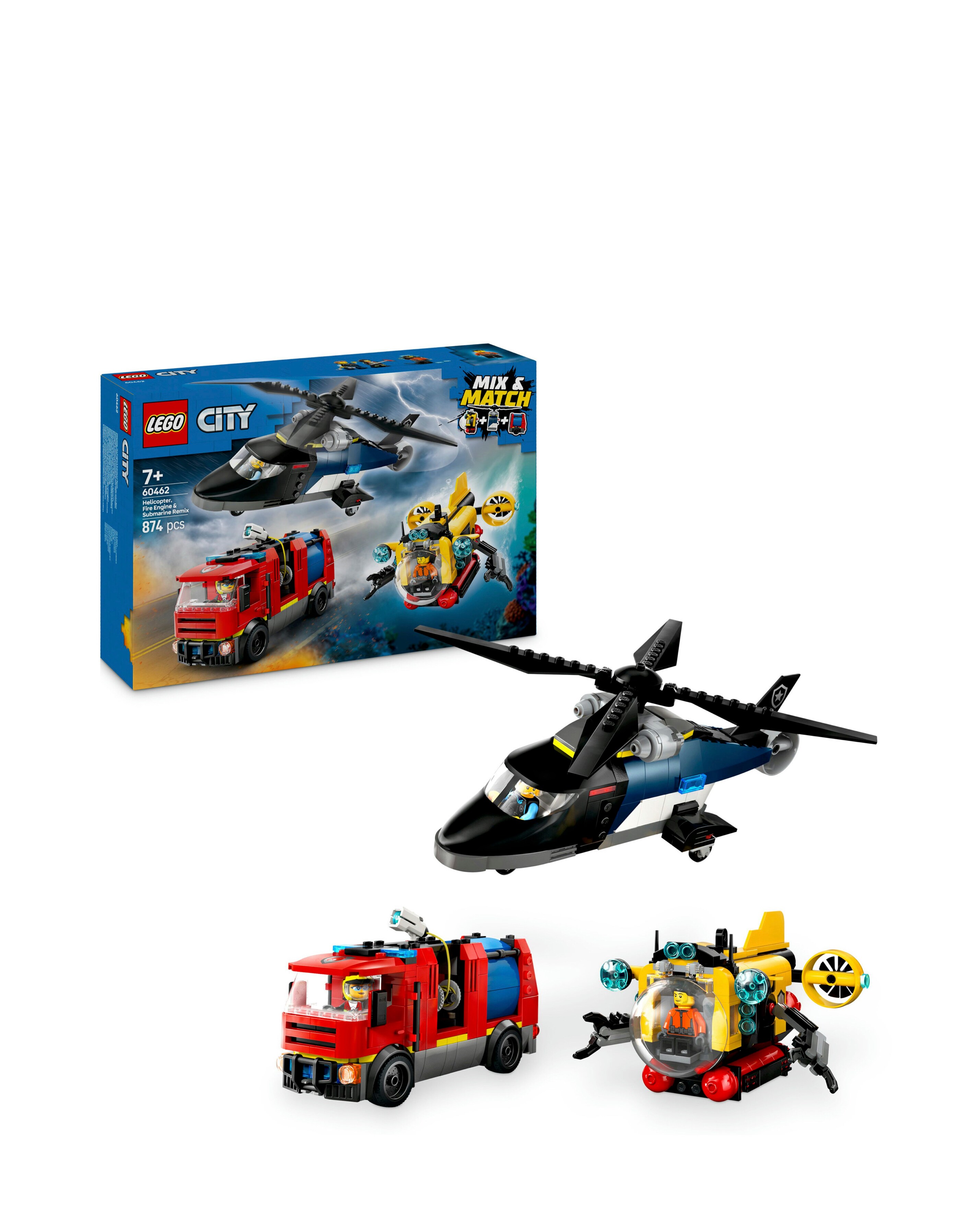 LEGO City Helicopter, Fire Engine & Subm