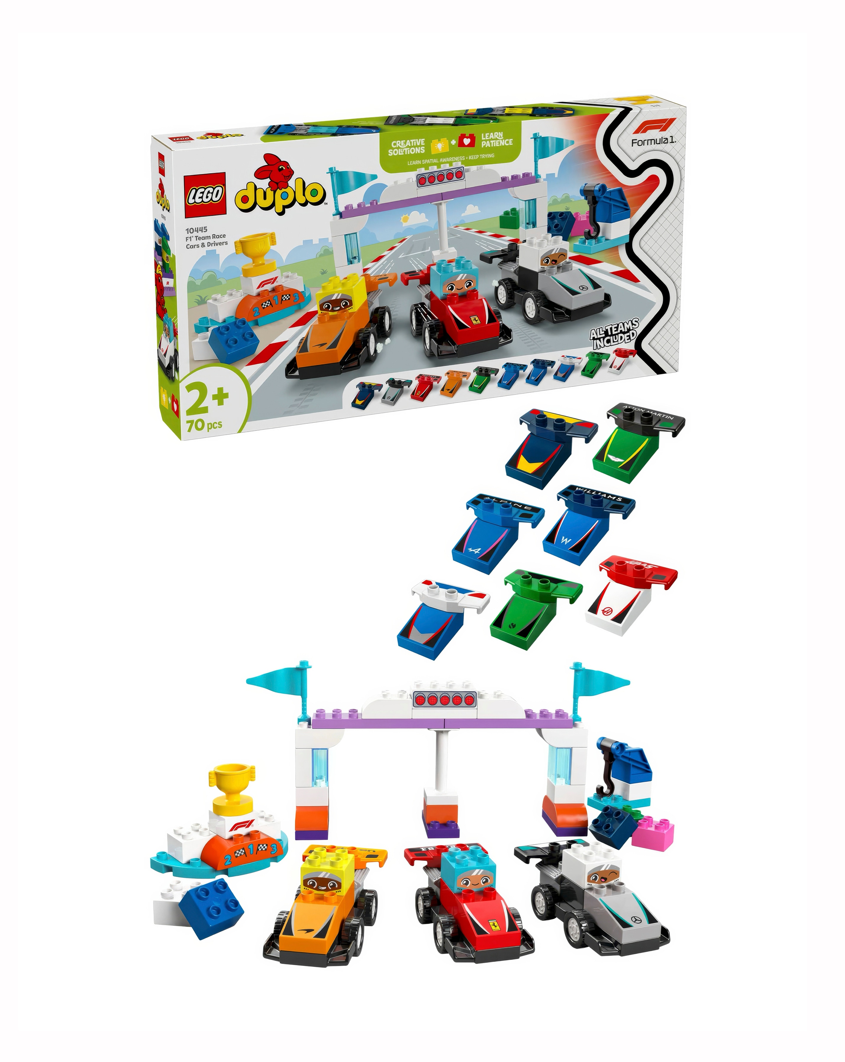 LEGO DUPLO F1 Team Race Cars & Drivers R