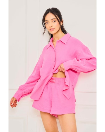 Jim Jam The Label Pink Cheesecloth Pyjama Set