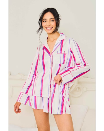 Jim Jam The Label Stripe Satin Short Pyjama Set