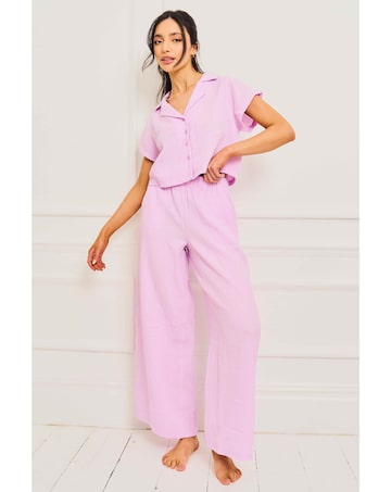 Jim Jam The Label Lilac Cheesecloth Pyjama Set