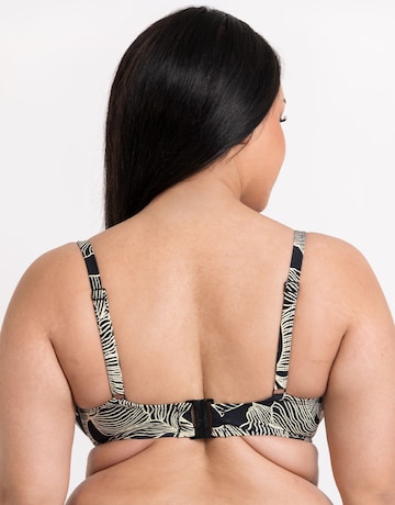 Curvy Kate Ripple Reef Balcony Wired Bikini Top Black Print