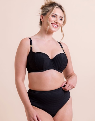 Curvy Kate Jet Set Padded Balcony Wired Bikini Top Black