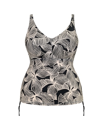 Curvy Kate Ripple Reef Non Wired Multiway Tankini Top Black Print