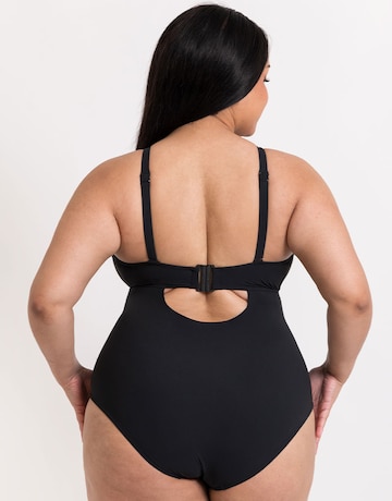 Curvy Kate Zip Tide Quick Drying High Neck Non-Wired Multiway Swimsuit Black