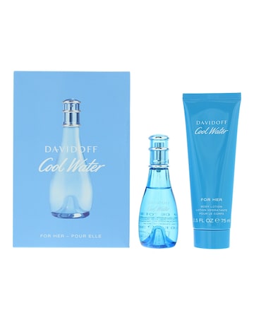 Davidoff Cool Water For Her 2 Piece Set:Eau de Toilette 30ml - Body Lotion 75ml