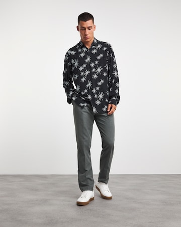 Long Sleeve Fireworks Print Shirt