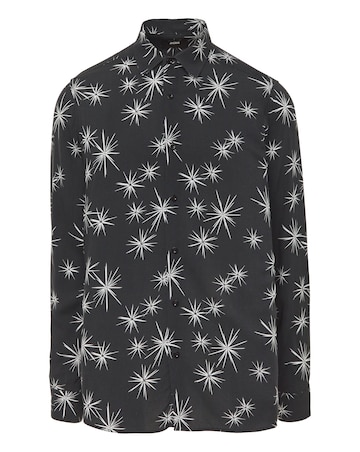 Long Sleeve Fireworks Print Shirt