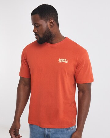 Jack & Jones Saint-Tropez Back Graphic T-Shirt - Orange