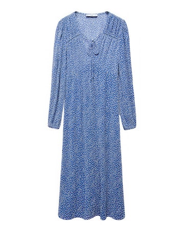 Mango Printed Bow Tie Dress