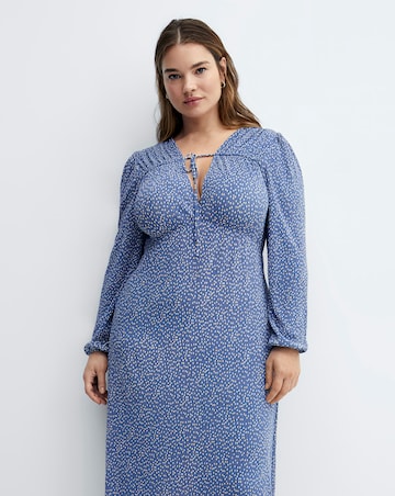 Mango Printed Bow Tie Dress