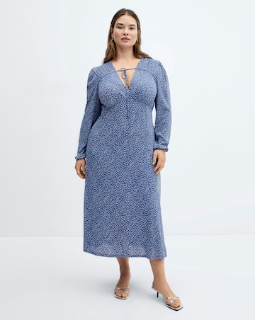 Mango Printed Bow Tie Dress