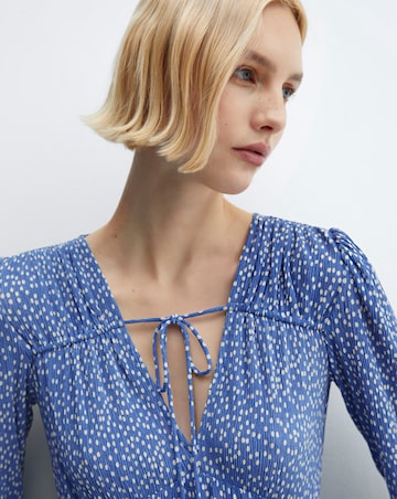 Mango Printed Bow Tie Dress