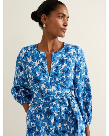 Phase Eight Rosey Floral Linen Jumpsuit