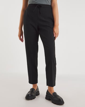 Value Essentials Stretch Black Tie Waist Workwear Trousers