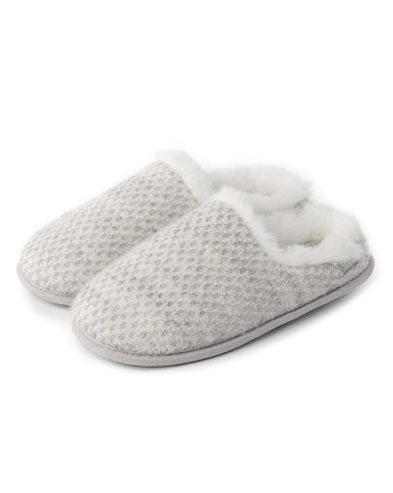 Totes Ladies Sparkle Knit Swept Back Mule Slippers