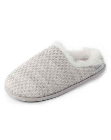 Totes Ladies Sparkle Knit Swept Back Mule Slippers