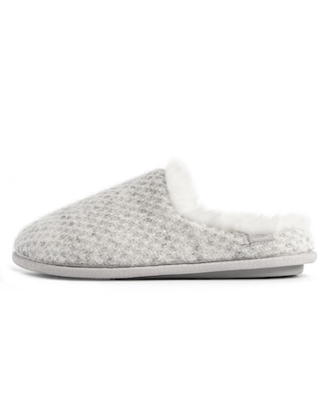 Totes Ladies Sparkle Knit Swept Back Mule Slippers