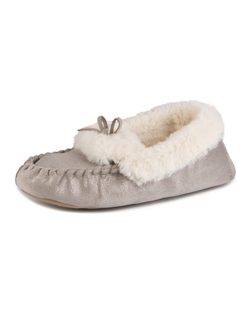 Totes Ladies Sparkle Moccasin Slippers