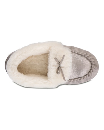 Totes Ladies Sparkle Moccasin Slippers