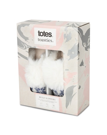 Totes toasties Ladies Fair Isle Knit Mule Slippers