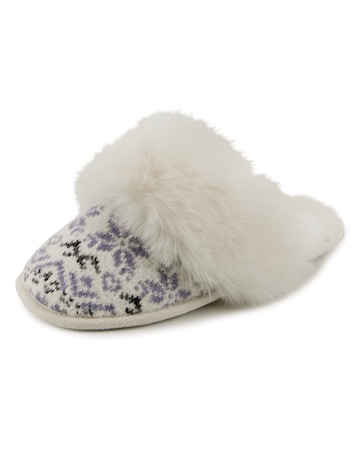 Totes toasties Ladies Fair Isle Knit Mule Slippers