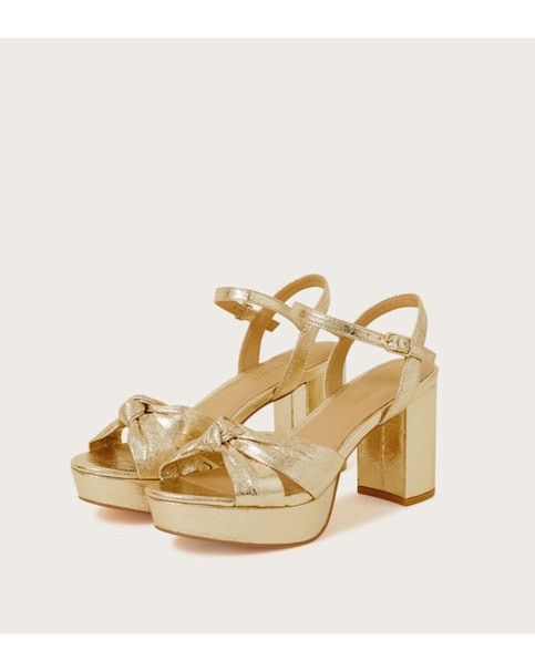 Monsoon Metallic Twist Platform Heels