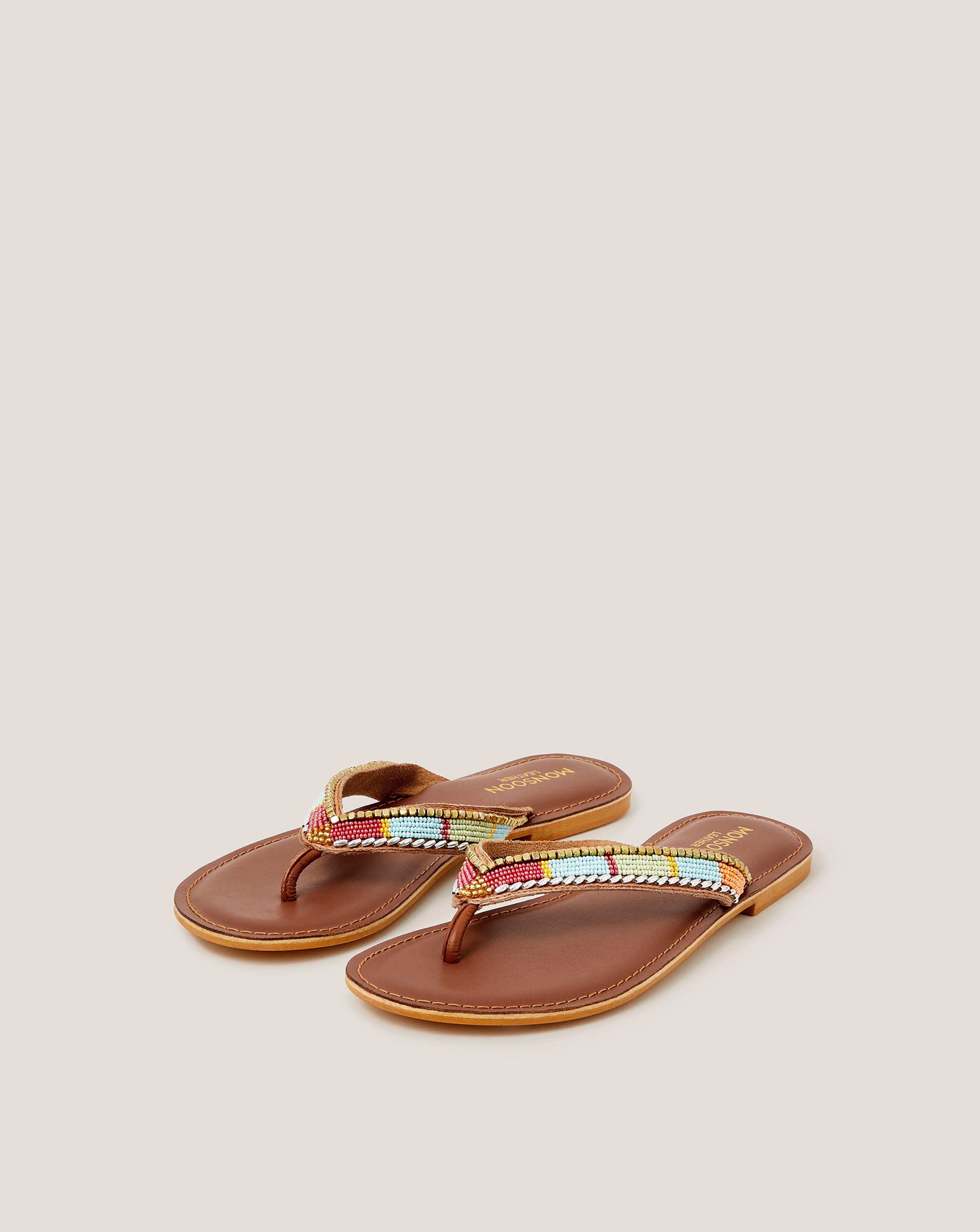 New In - Monsoon Leather Flip Flop Sandals