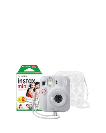 Fujifilm Instax Mini 13 Camera inc Skinny Dip Case & 20 Shot Film - Clay White