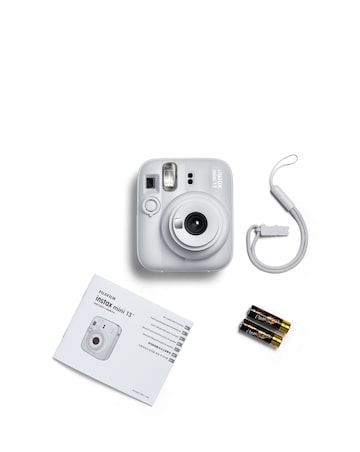Fujifilm Instax Mini 13 Camera inc Skinny Dip Case & 20 Shot Film - Clay White