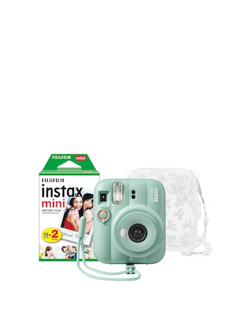 Fujifilm Instax Mini 13 Camera inc Skinny Dip Case & 20 Shot Film - Lagoon Green