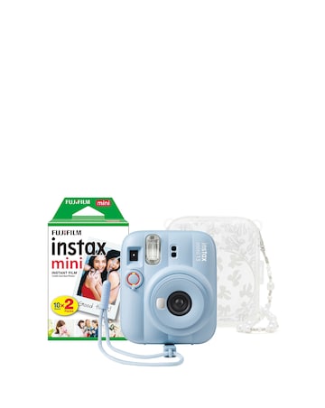 Fujifilm Instax Mini 13 Camera inc Skinny Dip Case & 20 Shot Film - Frost Blue