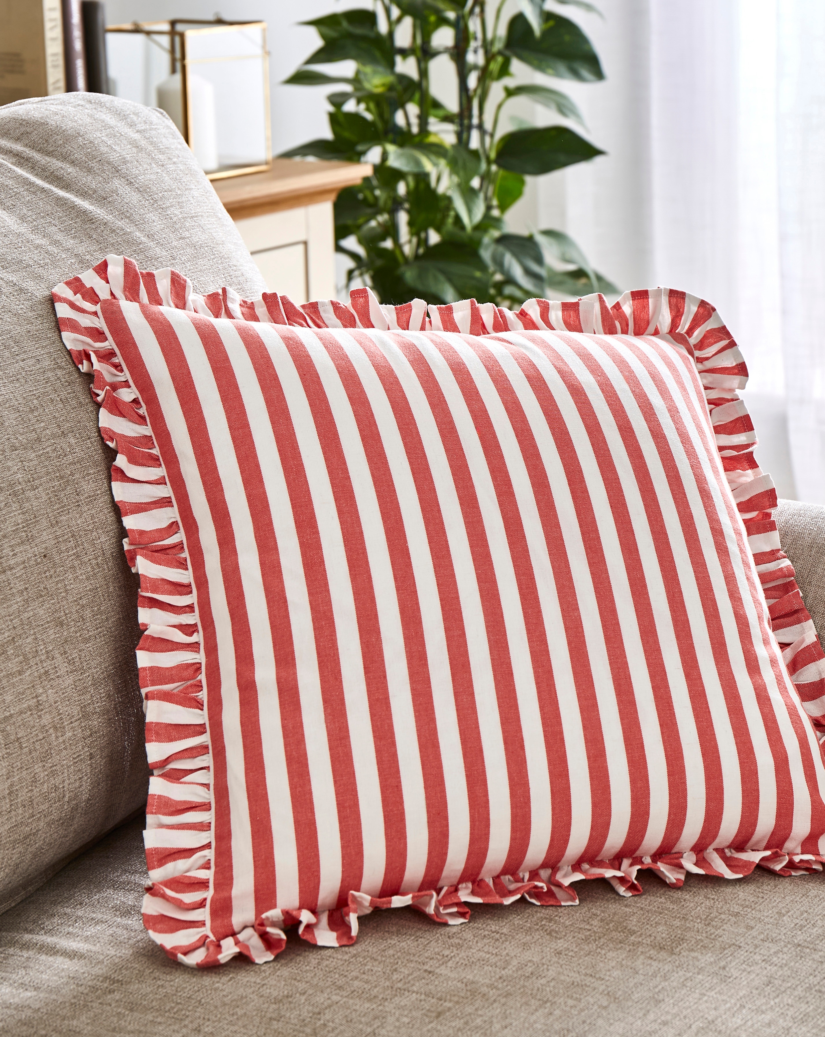 Sylvia Ruffled Stripe Cushion