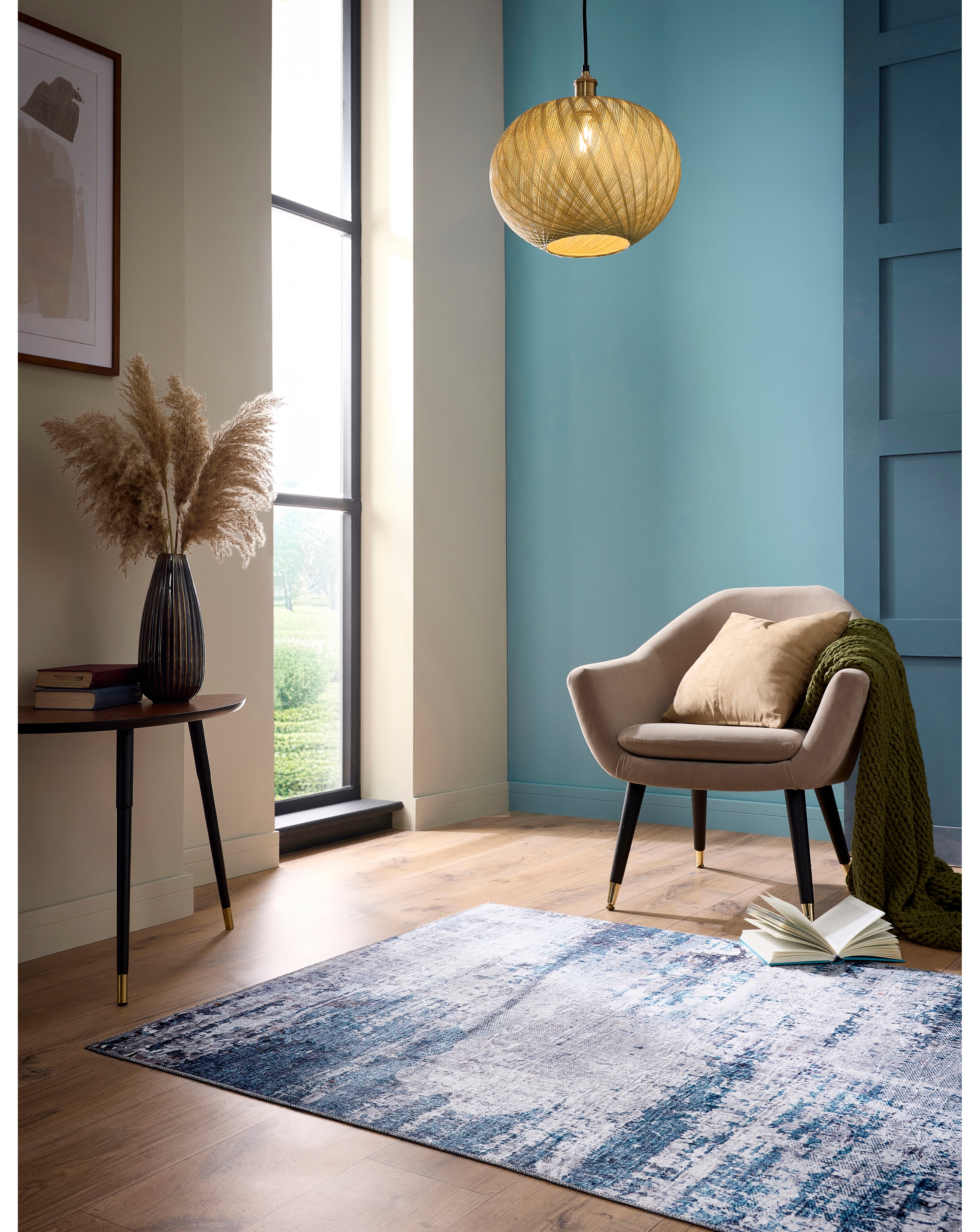 Arctic Scape Ice Washable Easy Care Rug