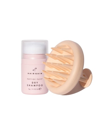 Hair Gain Peptide Puff Dry Shampoo & Scalp Massager