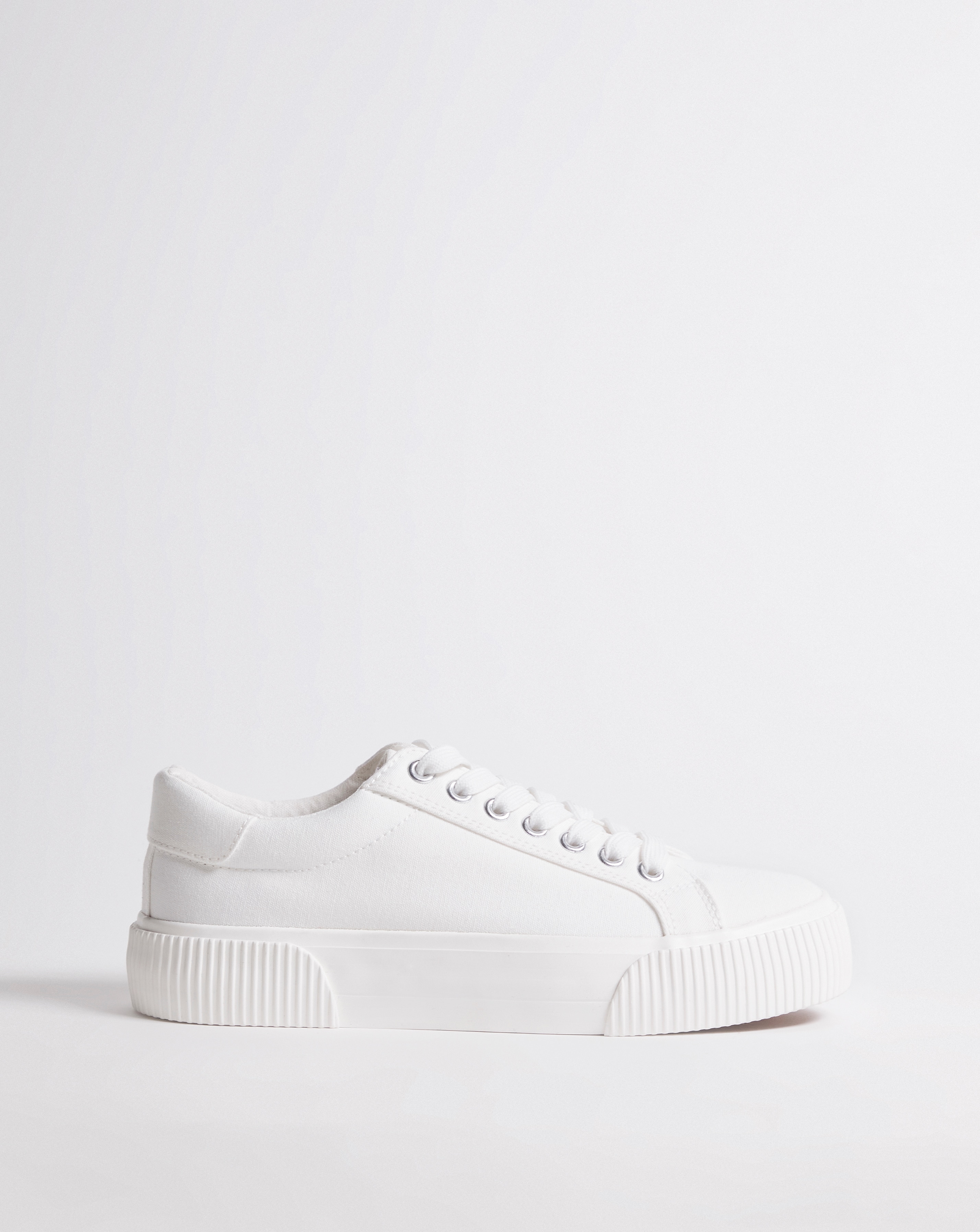 Canvas Trainer Chunky Ribbed Sole Wide