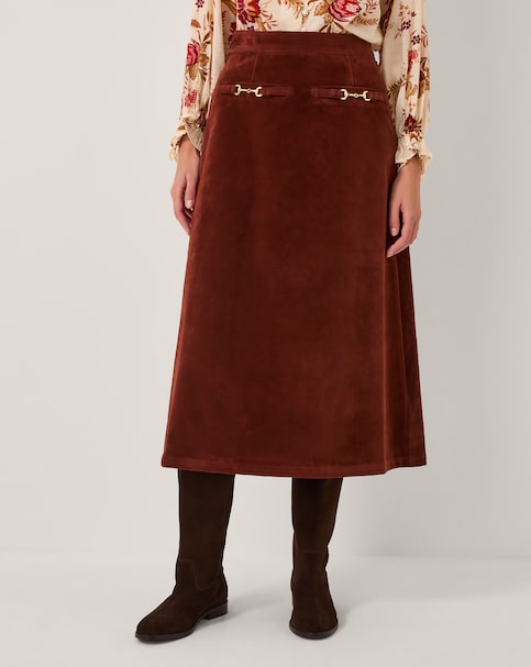 Monsoon Lana Suedette Midi Skirt