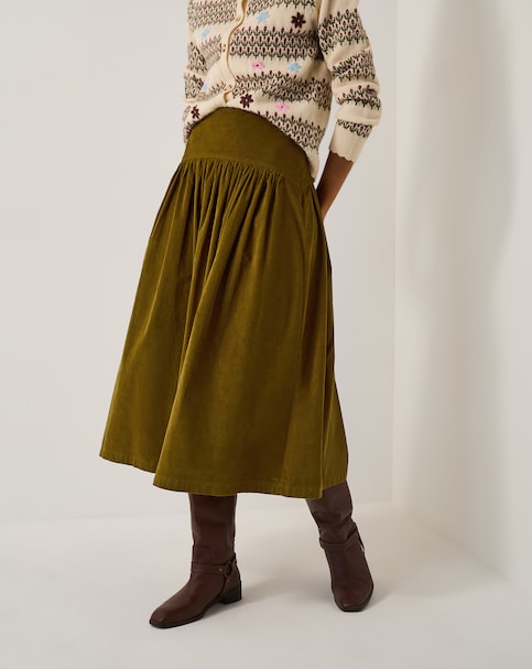 Monsoon Jenny Corduroy Midi Skirt