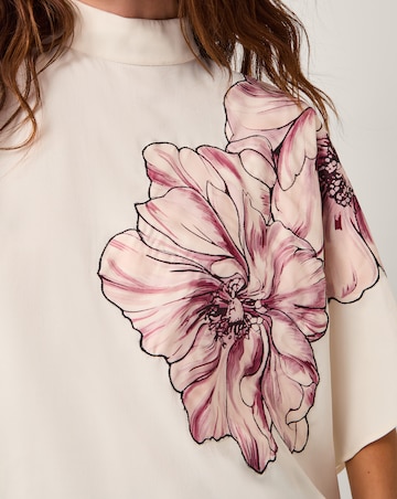 Monsoon Emilia Flower Cape Sleeve Top