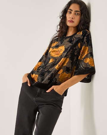Monsoon Reese Devore Polka Dot Top