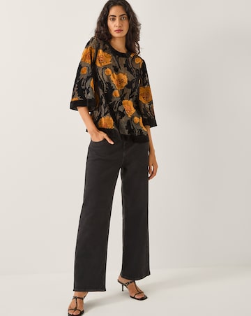 Monsoon Reese Devore Polka Dot Top