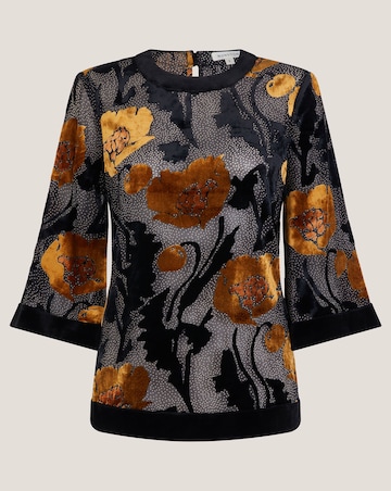 Monsoon Reese Devore Polka Dot Top