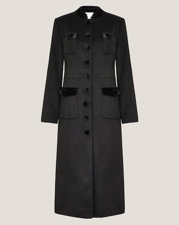 Monsoon Viv Velvet Trim Military Coat