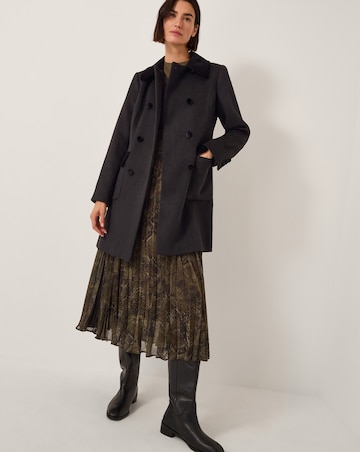 Monsoon Lottie Velvet Trim Coat