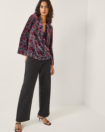 Monsoon Milena Devore Ruffle Blouse